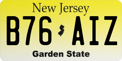 NJ license plate B76AIZ