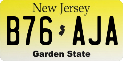 NJ license plate B76AJA