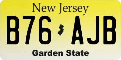 NJ license plate B76AJB