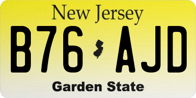NJ license plate B76AJD
