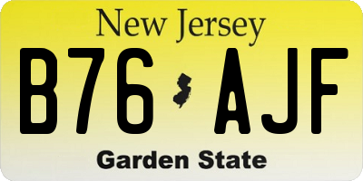 NJ license plate B76AJF