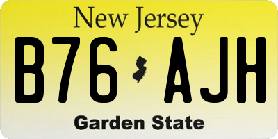 NJ license plate B76AJH