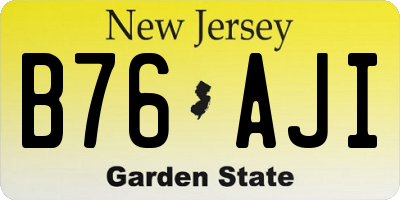 NJ license plate B76AJI