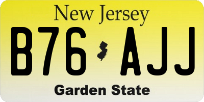 NJ license plate B76AJJ