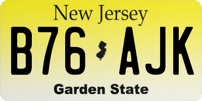 NJ license plate B76AJK