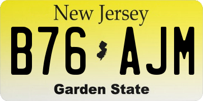 NJ license plate B76AJM