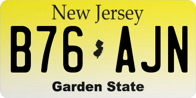 NJ license plate B76AJN