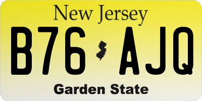 NJ license plate B76AJQ