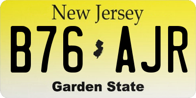 NJ license plate B76AJR