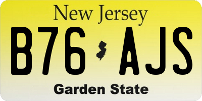 NJ license plate B76AJS