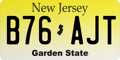 NJ license plate B76AJT