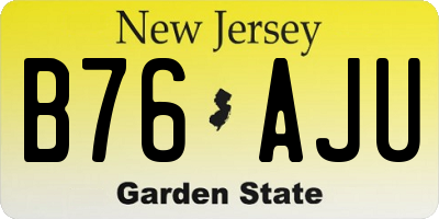 NJ license plate B76AJU