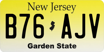 NJ license plate B76AJV