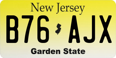 NJ license plate B76AJX