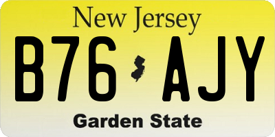 NJ license plate B76AJY