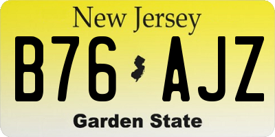 NJ license plate B76AJZ