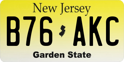 NJ license plate B76AKC