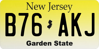 NJ license plate B76AKJ