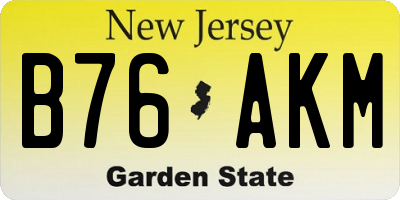 NJ license plate B76AKM