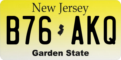 NJ license plate B76AKQ