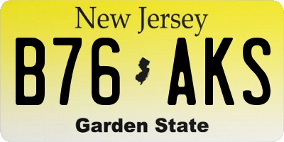 NJ license plate B76AKS