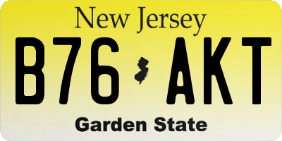 NJ license plate B76AKT
