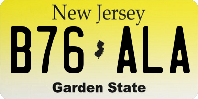 NJ license plate B76ALA