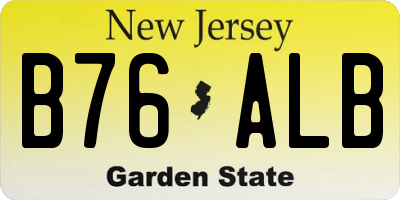 NJ license plate B76ALB