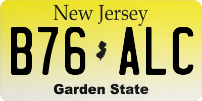 NJ license plate B76ALC