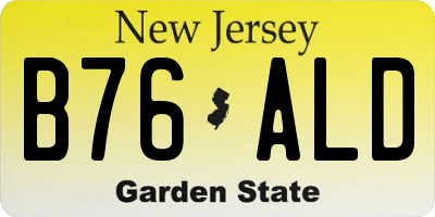 NJ license plate B76ALD