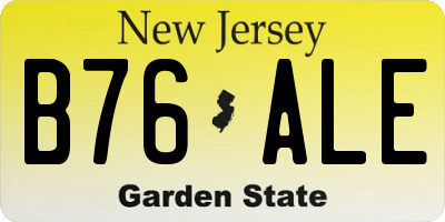NJ license plate B76ALE