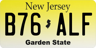NJ license plate B76ALF