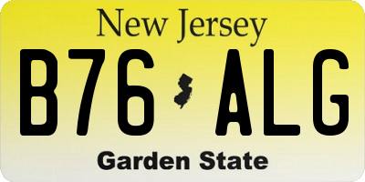 NJ license plate B76ALG