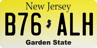 NJ license plate B76ALH