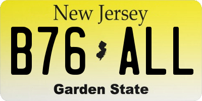 NJ license plate B76ALL