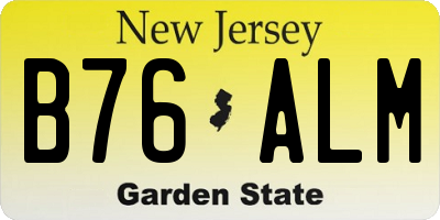 NJ license plate B76ALM