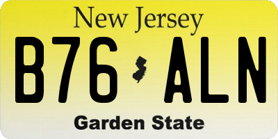 NJ license plate B76ALN