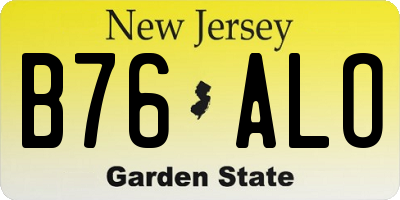 NJ license plate B76ALO