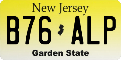 NJ license plate B76ALP
