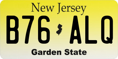 NJ license plate B76ALQ