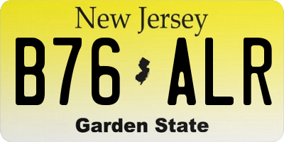 NJ license plate B76ALR