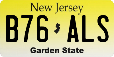 NJ license plate B76ALS