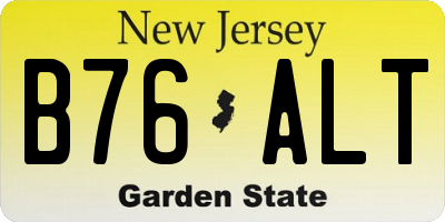 NJ license plate B76ALT