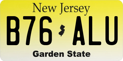 NJ license plate B76ALU