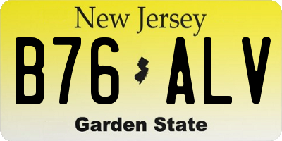 NJ license plate B76ALV