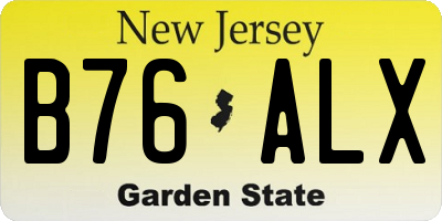 NJ license plate B76ALX