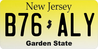 NJ license plate B76ALY