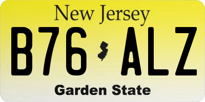 NJ license plate B76ALZ