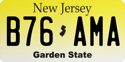NJ license plate B76AMA