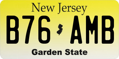NJ license plate B76AMB